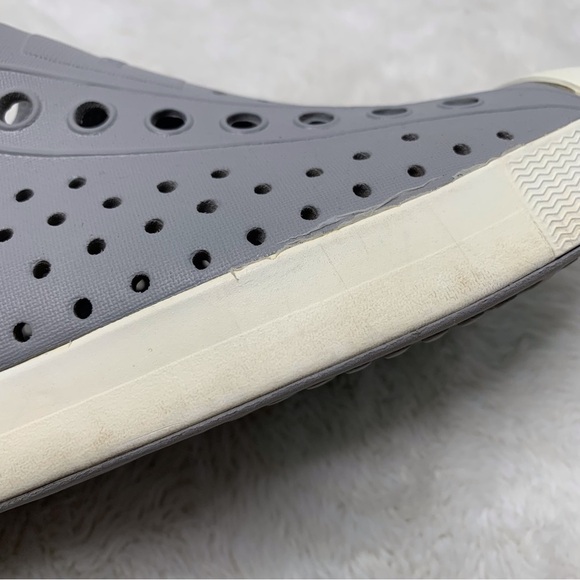 Native Jefferson Men's Gray White Slip On Rubber Slip On Shoes Size 7 - Picture 11 of 15